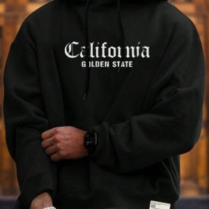 California Golden State Siyah Oversize Kapşonlu Sweatshirt